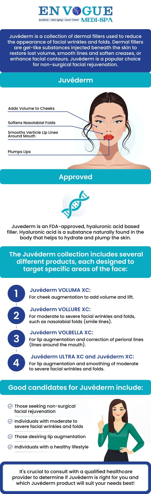 Juvéderm injections help restore facial volume, smooth wrinkles, and enhance natural contours for a youthful, refreshed appearance. At En Vogue Medi Spa, clients receive personalized treatment plans from skilled specialists who tailor each session to individual goals, ensuring natural-looking results and boosting confidence while maintaining overall facial harmony. For more information, contact us or book an appointment online. Our clinic is located at 19 Summit Square Shopping Center, Langhorne, PA 19047. Juvéderm injections help restore facial volume, smooth wrinkles, and enhance natural contours for a youthful, refreshed appearance. At En Vogue Medi Spa, clients receive personalized treatment plans from skilled specialists who tailor each session to individual goals, ensuring natural-looking results and boosting confidence while maintaining overall facial harmony. For more information, contact us or book an appointment online. Our clinic is located at 19 Summit Square Shopping Center, Langhorne, PA 19047.