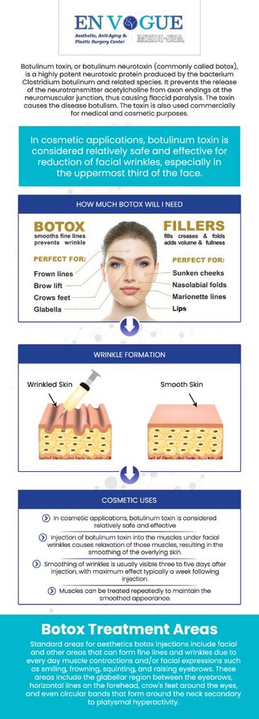 Botox® is most successful at addressing dynamic wrinkles, which are formed by repetitive facial muscle movements and regular facial emotions. You will be able to carry out normal activities following Botox injections. Bruises and minor swelling at the injection site might develop, but these typically disappear within a few days of the procedure. Visit En Vogue Medi-Spa's skilled Botox injection specialist for top-notch service and reliable outcomes. For more information, contact us or book an appointment online. We have convenient locations to serve you in Southampton, PA, and Langhorne, PA.